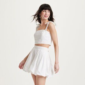 White Bubble Skirt Set